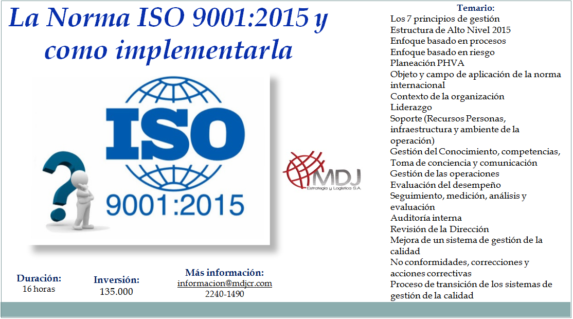 La Norma Iso 9001 2015 Y Cómo Implementarla Costa Rica
